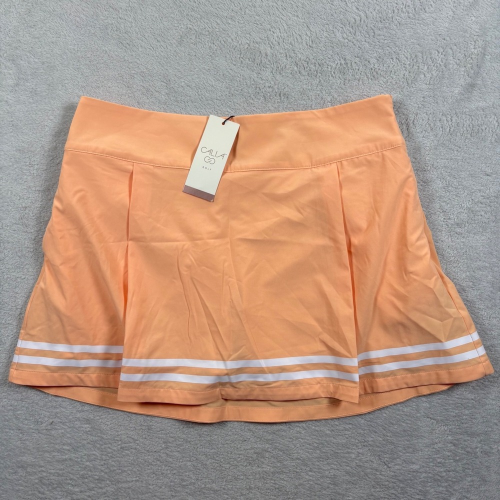 CALIA Golf Truelight Skort Peach Sherbet Orange Pleated Tennis Skirt WCG17040F